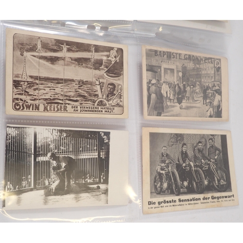 693A - Twelve circus and fairground postcards including Wall of Death