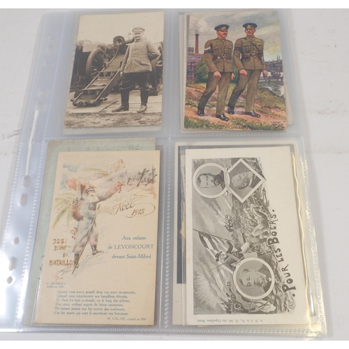 693B - A group of military postcards including Hitler and silks (25)