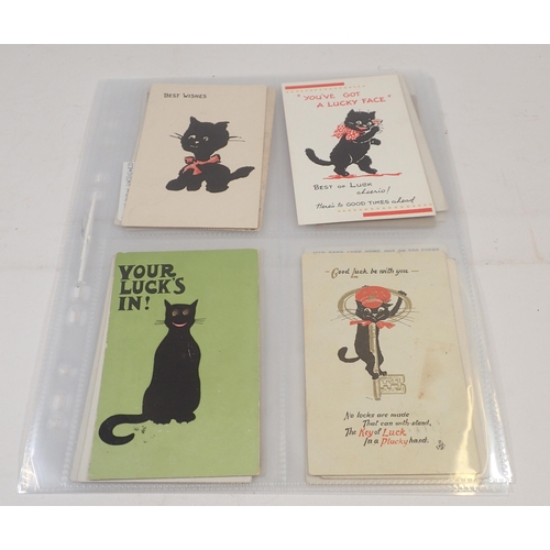 694A - A collection of cat postcards including Louis Wain (18)