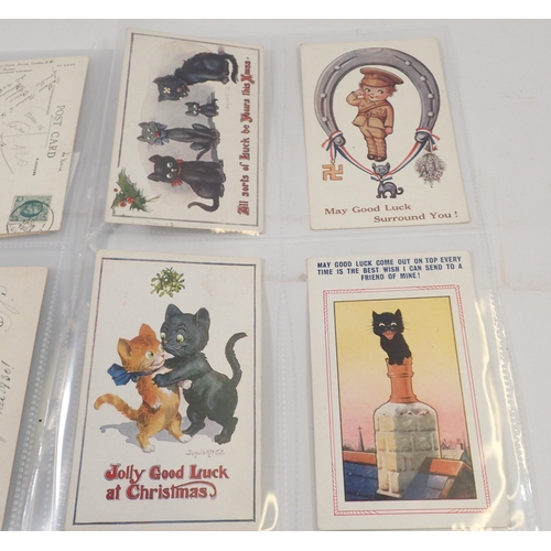 694A - A collection of cat postcards including Louis Wain (18)