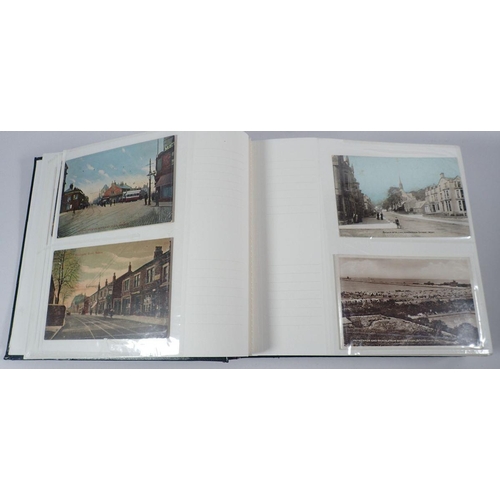 695 - An album of postcards, mixed subjects but mainly topographical, with some early cards, (200)