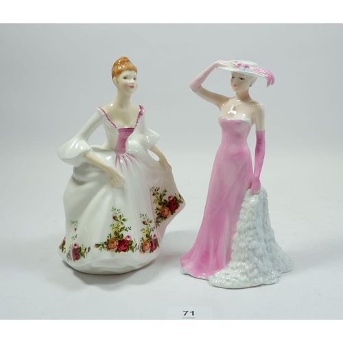 71 - A Royal Doulton figurine 'Country Rose' HN 3221 plus a Coalport figurine 'Silken Lady' in box (2)