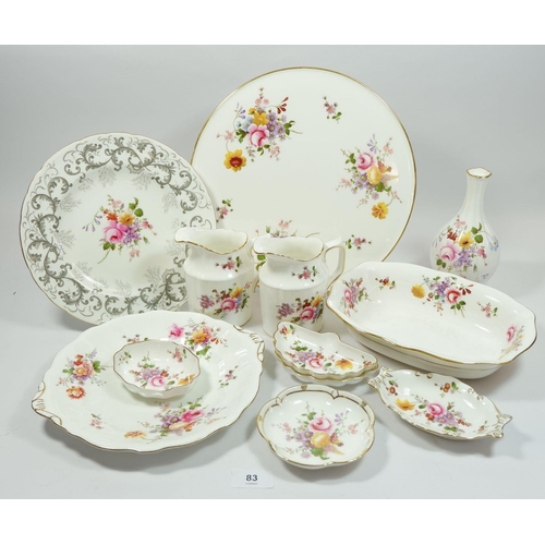 83 - A collection of Royal Crown Derby Posies porcelain including cake plate, trinket dishes, jugs etc