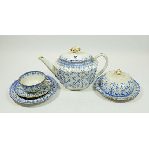 85 - A Schatter Fleur de Lys blue and white tea service