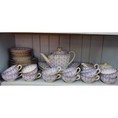 85 - A Schatter Fleur de Lys blue and white tea service