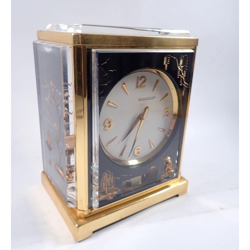 A 1960 s Jaeger LeCoultre Atmos clock Chinese Aquarium with gilt