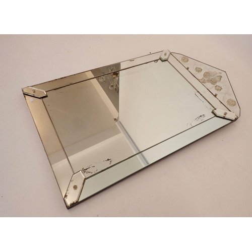 926 - A vintage Venician style arch topped mirror, 90 x 50cm