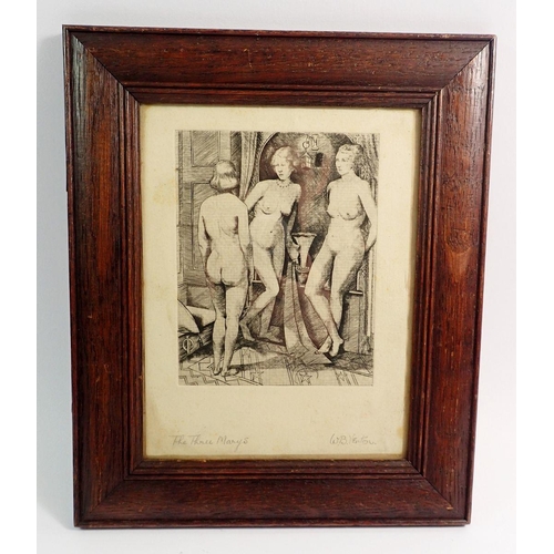 1004 - W B Venton - etching 'The Three Marys; 13 x 10cm