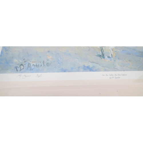 1005 - D'Aguilar - limited edition print 'Sur Les Sables Jeu Des Enfants', 13/500, 35 x 50cm