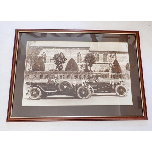 1006 - A photograph of two Bentley's - framed and glazed, 47 x 74cm