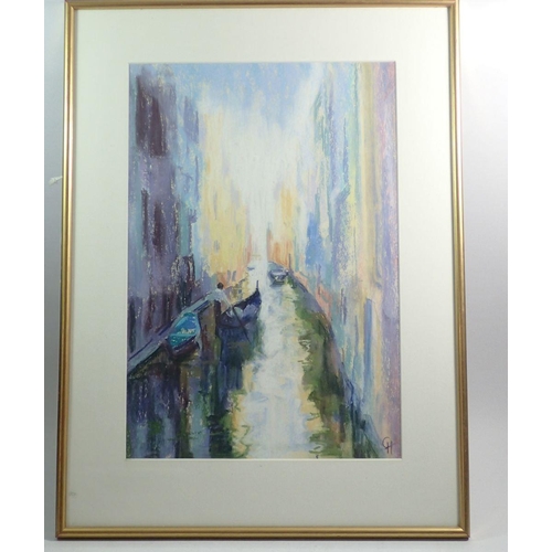 1011 - Gill Holloway - pastel  'Morning Mist, Venice'  31 x 46cm