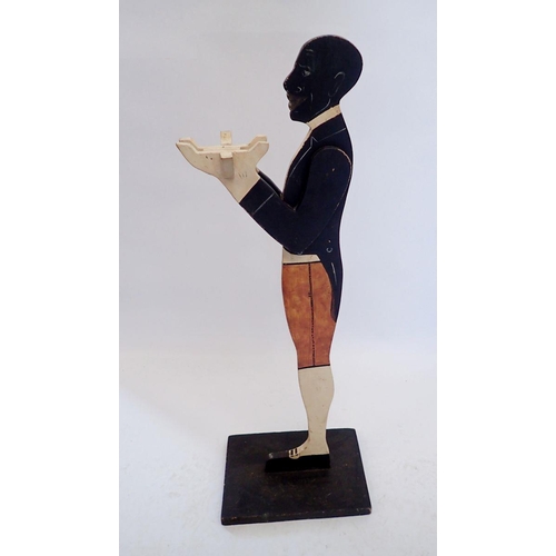 1047 - A painted wood silhouette butler figure, 86cm tall