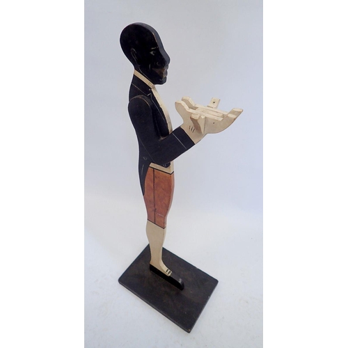 1047 - A painted wood silhouette butler figure, 86cm tall