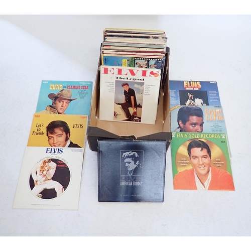 1048 - A collection of Elvis Presley vinyl LP records from 1960s - 1980s including Elvis TV Special, From E... 