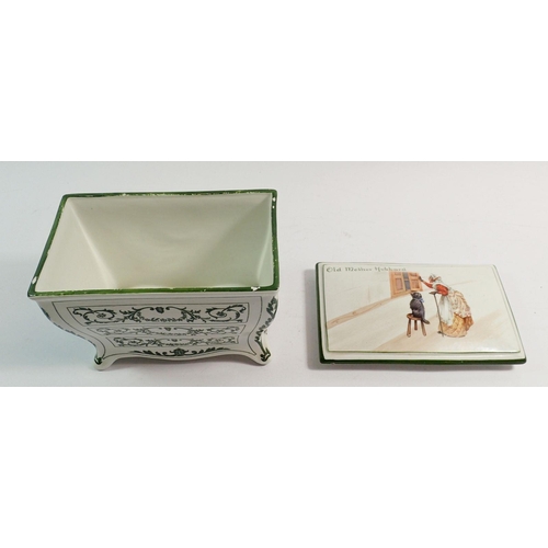 106 - A Royal Doulton Huntley and Palmers porcelain biscuit box in form of a commode and decorated  'Old M... 