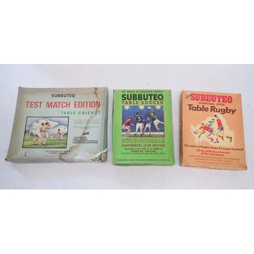 1060 - A Subbuteo Table Soccer set, Table Rugby (complete) and Test Match Edition Cricket (not complete) - ... 