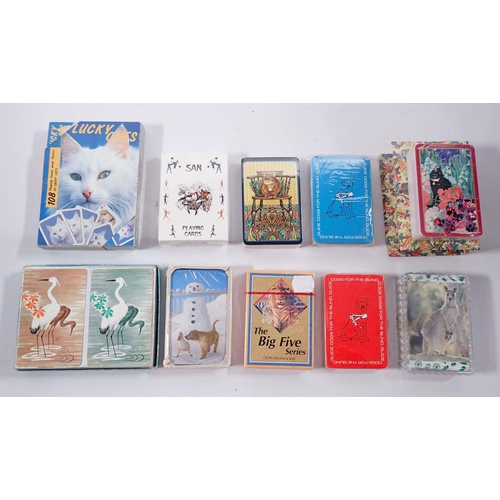 1073 - A group of animal themed playing cards