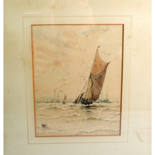 1177 - Albert Ernest Markes - watercolour Thames Lugger, 19 x 14cm