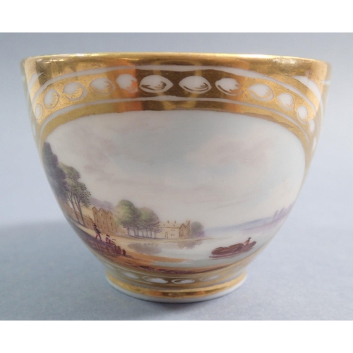 118 - A 19th century Paris porcelain tea cup by Zachariah Boreman painted view of the Thames near Chiswick... 