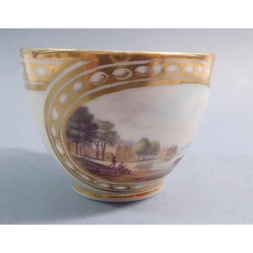 118 - A 19th century Paris porcelain tea cup by Zachariah Boreman painted view of the Thames near Chiswick... 