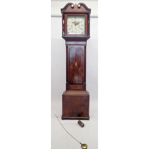 1186 - An 18th century longcase clock with thirty hour movement and moon phase, by Watson of Blackburn, mar... 