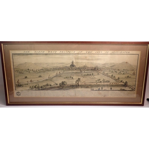 1191 - The North West Prospect of the City of Gloucester by John Buck 1734, 30 x 79cm