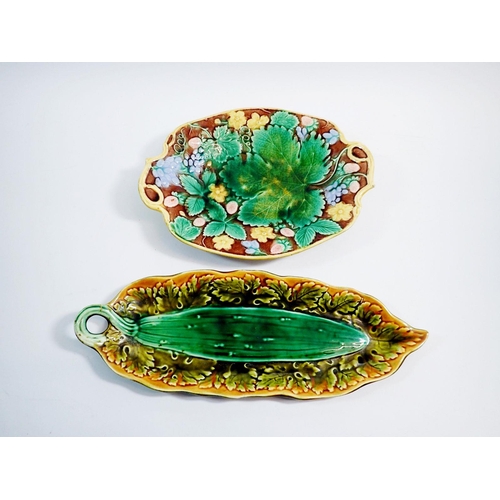 16 - A group of various Victorian Majolica serving plates