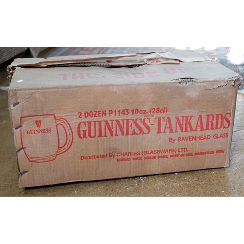 196 - Two dozen 10oz Guinness tankards by Ravenhead glass in original packaging - look unused