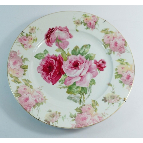 2 - A Rosenthal large plate painted roses, 35cm