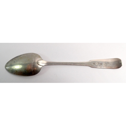 249 - A Scottish provincial silver Paisley spoon with I & GH mark for J & G Heron, struck with two rat mar... 