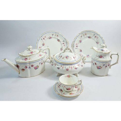 3 - A Royal Crown Derby Melrose dinner service comprising eight dinner plates, eight soup bowls, meat pl... 