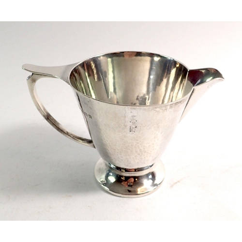 314 - An Arts & Crafts silver cream jug, Birmingham 1932 by AE Jones, 164g, 8.5cm tall