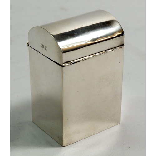 356 - A silver dome topped bridge card box, Birmingham 1905, 7.5cm tall x 5cm wide