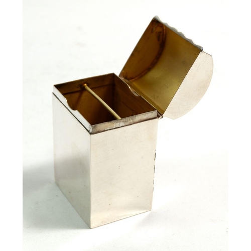 356 - A silver dome topped bridge card box, Birmingham 1905, 7.5cm tall x 5cm wide