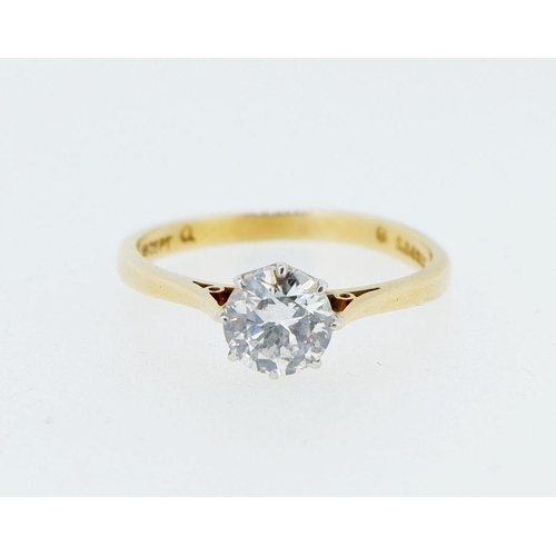 390 - An 18 carat gold solitaire diamond ring, 65 pts, size I to J, 1.8g