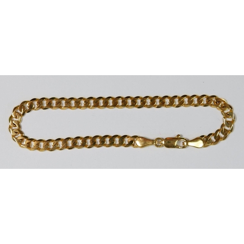 461 - A 9 carat gold curb link bracelet, 18cm, 5.1g