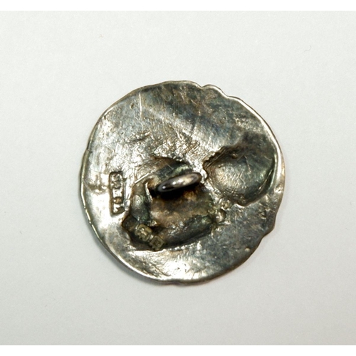 515 - A set of six silver buttons cast with lady playing harp, Birmingham 1901 by Samuel Levi