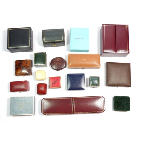 579 - A collection of various jewellery boxes, ring boxes, watch box and other boxes including Tiffany & C... 