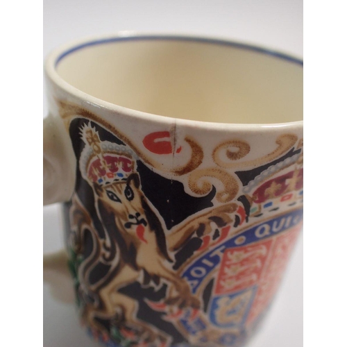 58 - Dame Laura Knight King Edward VIII commemorative mug with paper label, hairline crack