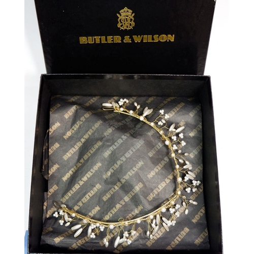 584 - A Butler & Wilson pearl bridal tiara in original box