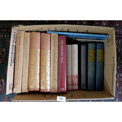 635 - A box of books on London including 'The Westminster Bank Through a Century' Vol I & II special editi... 