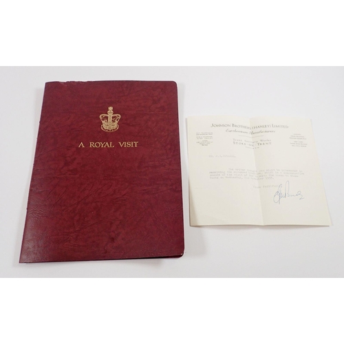 644 - A 1955 endorsed brochure commemorating the visit of Queen Elizabeth II and the Duke of Edinburgh to ... 