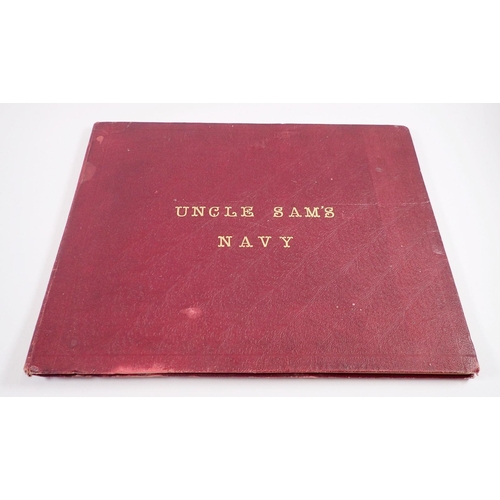 652 - Uncle Sam's Navy - not dated (1900's) folio size book of approx 100 photos of ships/crews/officers d... 