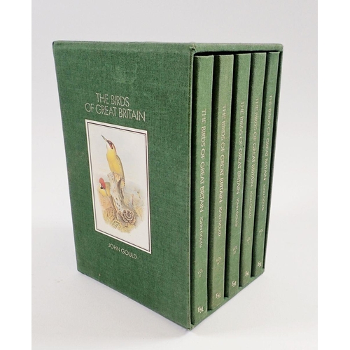 675 - The Birds of Great Britain by John Gould vols 1 to 5 (1980) foreword signed by Peter Scott, limited ... 
