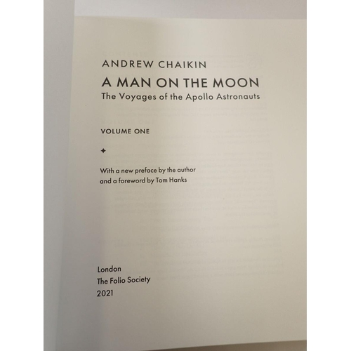 692 - A Man on the Moon by Andrew Chiakin, The Folio Society, two volumes in slip case - fine