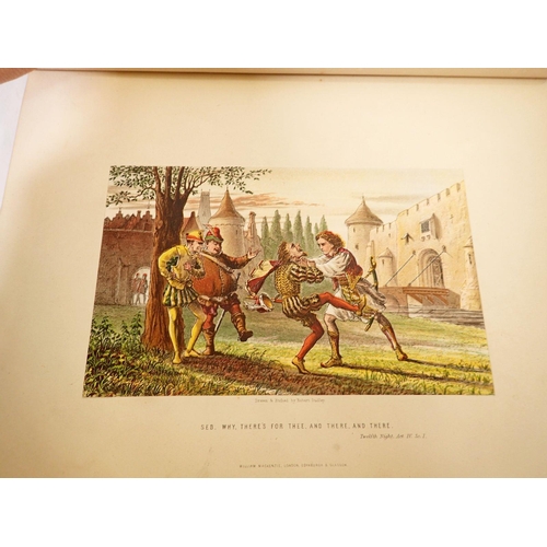 697 - The Library Shakespeare published by Mackenzie circa 1890, nine volumes with total of 36 coloured pl... 