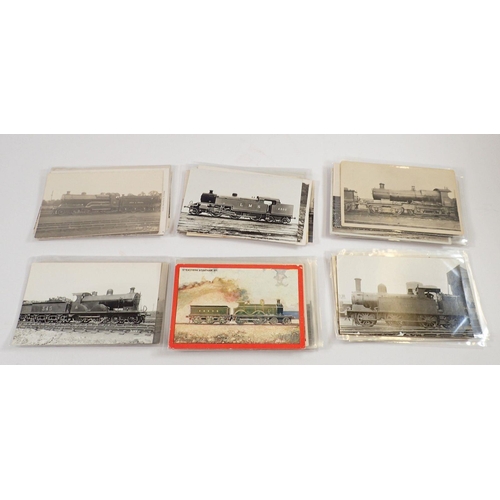 707 - A box of miscellaneous postcards - mainly trains and Lusitania card