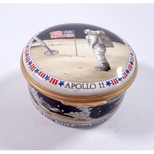 756 - An Apollo II Halcyon Days enamel box to celebrate 20th anniversary of moon landing