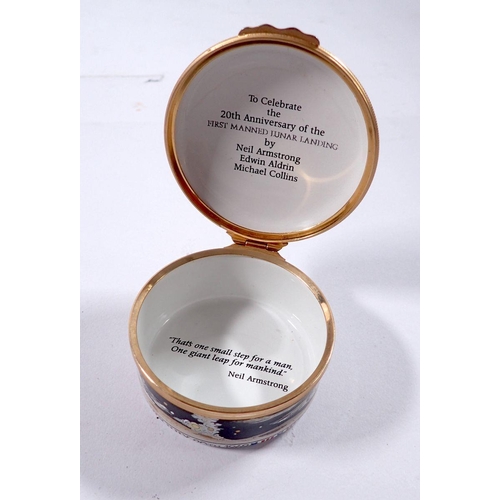 756 - An Apollo II Halcyon Days enamel box to celebrate 20th anniversary of moon landing