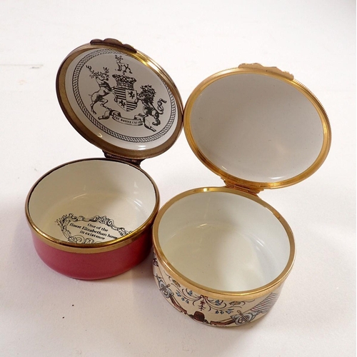 762 - A Longleat Halcyon Days commemorative enamel box - boxed and a George Washington box